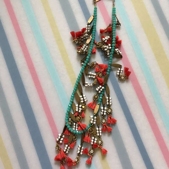NWT Anthropologie Beaded Necklace with Charms - Picture 2 of 5